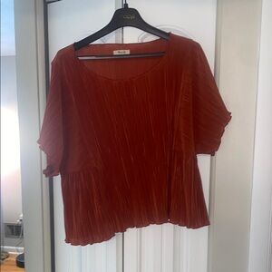 Madewell Terracotta Pleated Blouse